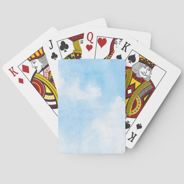 Watercolor clouds and sky background playing cards (Back)