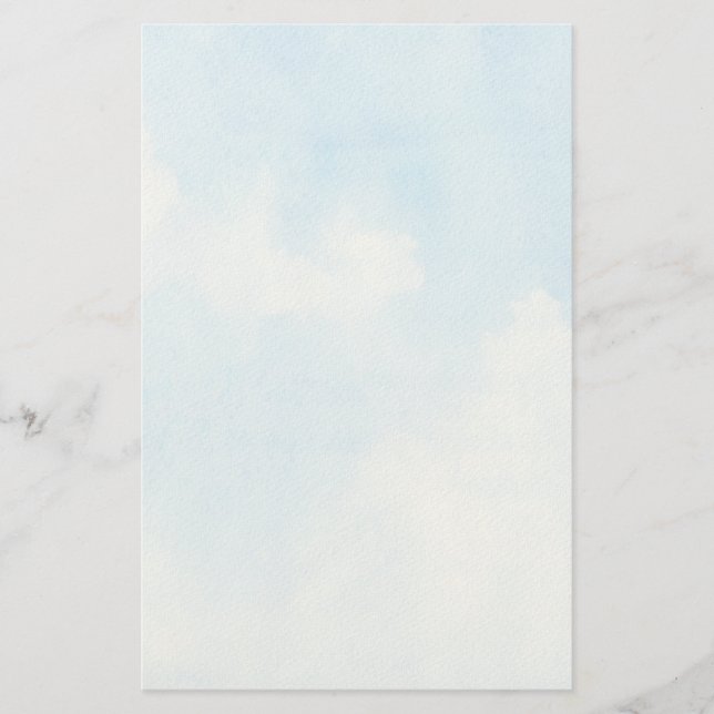 Watercolor clouds and sky background stationery (Front)