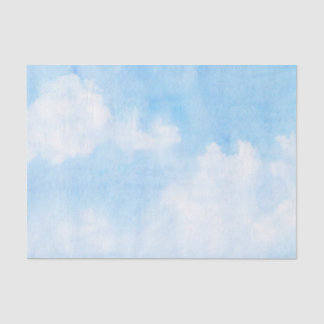 Watercolor clouds and sky background tissue paper