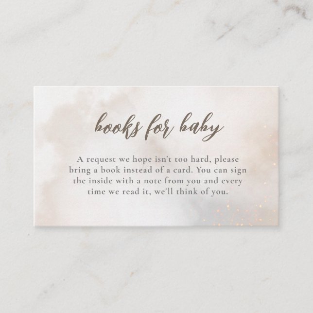 Watercolor Clouds Books for Baby Shower  Enclosure Card (Front)