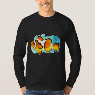 Watercolor Clownfish Deep Ocean Creatures and Rift T-Shirt