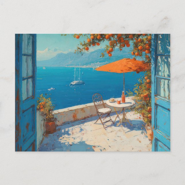 Watercolor Coastal Art Postcard  (Front)