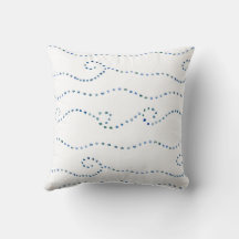 Watercolor Coastal Dots Throw Pillow