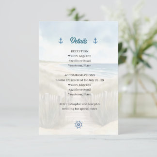 Watercolor Coastal New England Wedding Insert Invitation