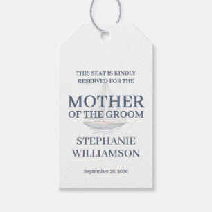 Watercolor Coastal Save The Seat Wedding Gift Tags