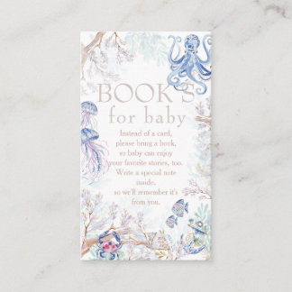 Watercolor Coastal Sea Life Books for Baby Enclosure Card