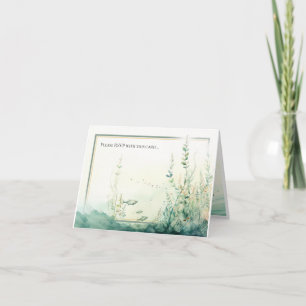 Watercolor Coastal Seascape RSVP or Place Settings Note Card