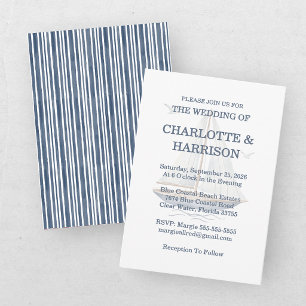 Watercolor Coastal Seascape Wedding Invitation
