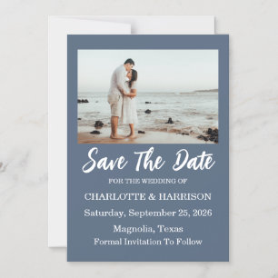 Watercolor Coastal Seascape Wedding Save The Date  Magnetic Invitation