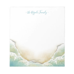 Watercolor Coastal Seashore Stationery Notepad