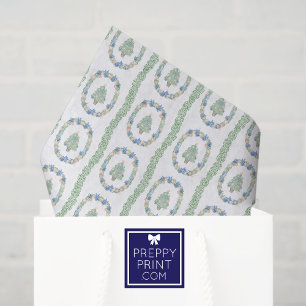 Watercolor Coastal Seaside Christmas Trees Tissue Paper