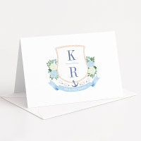 Watercolor Coastal Theme Crest Wedding Photo