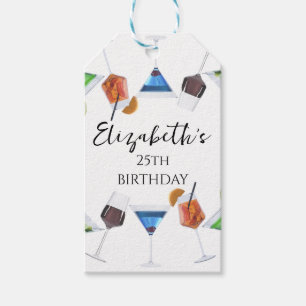 Watercolor cocktail party gift tags