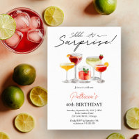 Watercolor Cocktail Surprise 40th Birthday