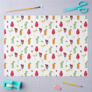 Watercolor Cocktails & Party Drinks Tissue Paper