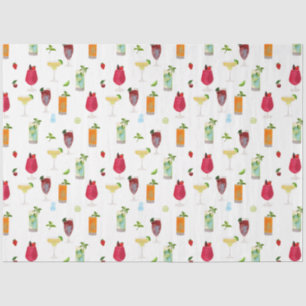 Watercolor Cocktails & Party Drinks Tissue Paper