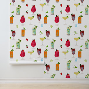 Watercolor Cocktails & Party Drinks Wallpaper