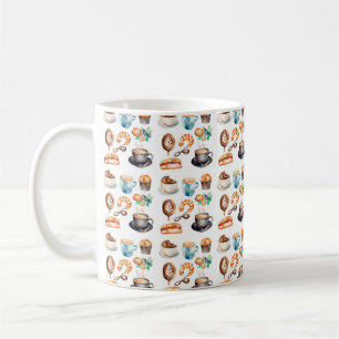 Watercolor Coffee Clip Art Pattern Set Coffee Mug
