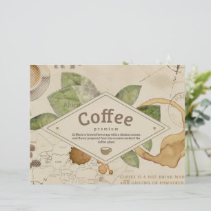 Watercolor Coffee Collage Scrapbook Paper