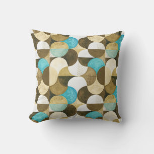 Watercolor coloful modern geometric seamless patte cushion