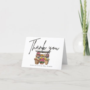 Watercolor Colorful Flowers Floral Shop Market Thank You Card