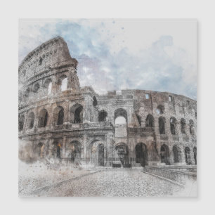 Watercolor Colosseum Rome Italy Art – Vintage Rome