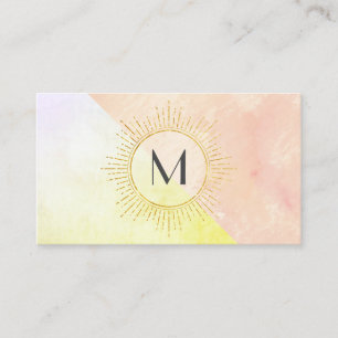 Watercolor Colour Block Illuminated Element Business Card