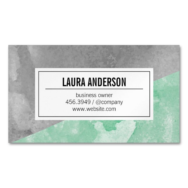 Watercolor Colour Block Magnetic Business Card (Front)
