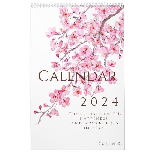 watercolor colour floral calender 2024 calendar (Cover)