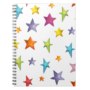 Watercolor colour stars notebook