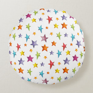 Watercolor colour stars  throw pillow