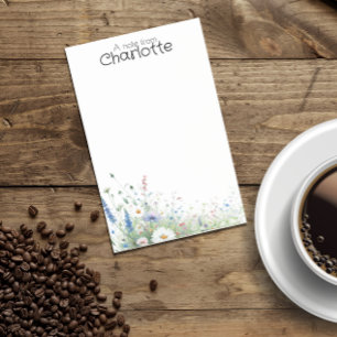 Watercolor colourful daisy name post-it notes