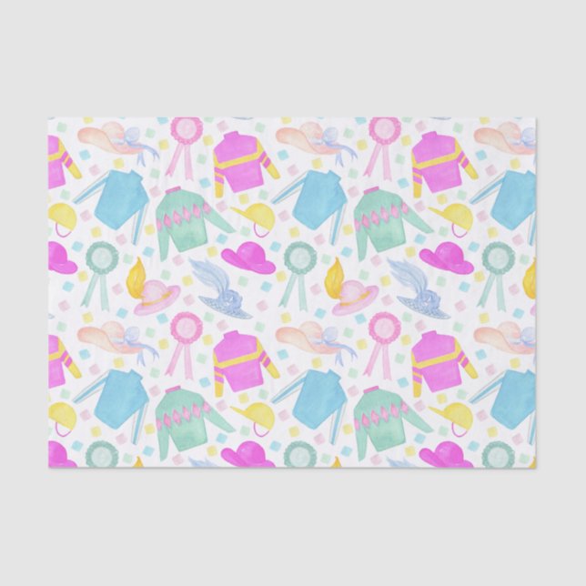 Watercolor Colourful Derby Jerseys & Hats Tissue Paper (Front)