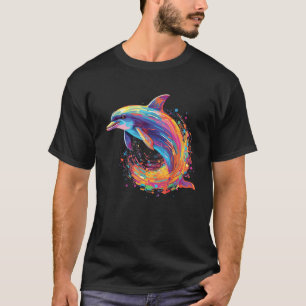 Watercolor Colourful Dolphin T-Shirt