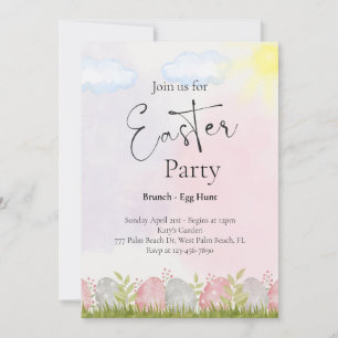 Watercolor Colourful Easter Party Invitation