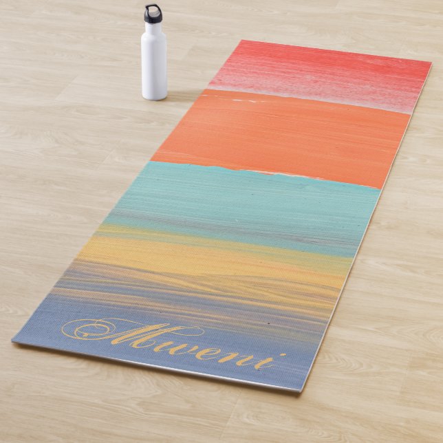 Watercolor Colourful Fitness Workout  Yoga Mat (In Situ)
