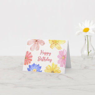 Watercolor colourful flowers card