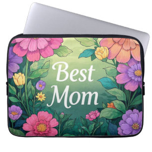 Watercolor Colourful Flowers Laptop Sleeve