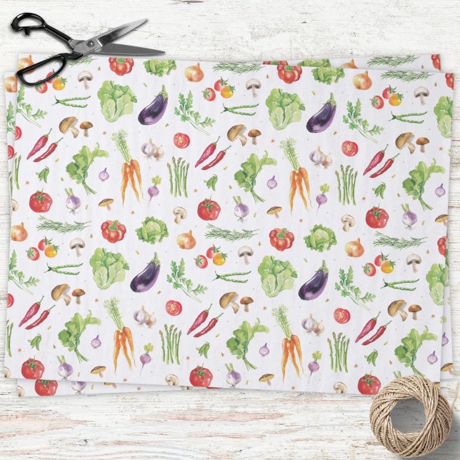 Watercolor Colourful Fresh Vegetables Tissue Paper (Creator Uploaded)