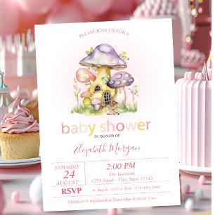 Watercolor Colourful Mushrooms Dots  Invitation