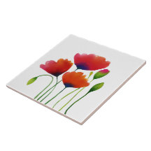 Watercolor Colourful Poppies Design