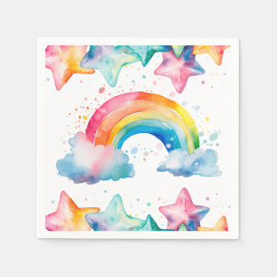 Watercolor Colourful Rainbow Paper Napkin