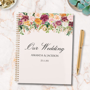 Watercolor Colourful Rose Flower Garden Wedding Planner