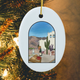 Watercolor Colourful Salta, Argentina Ceramic Tree Decoration