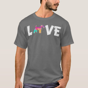 Watercolor Colourful Smooth Fo Terrier Dog Love T-Shirt