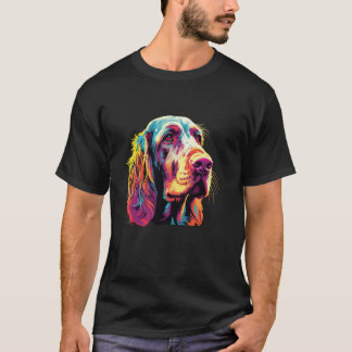 Watercolor Colourful Spinone Italiano Dog Long Sle T-Shirt
