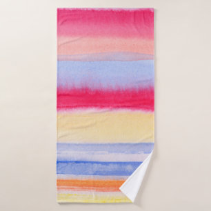 Watercolor colourful stripes.stripe,watercolor,aqu bath towel