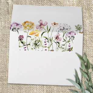 Watercolor Colourful Wildflower Garden Envelope