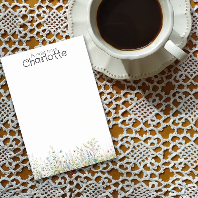 Watercolor colourful wildflower name post-it notes (Creator Uploaded)