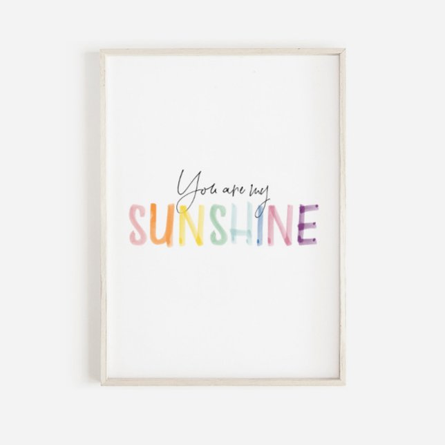 Watercolor colourful You are my sunshine art print (Creator Uploaded)